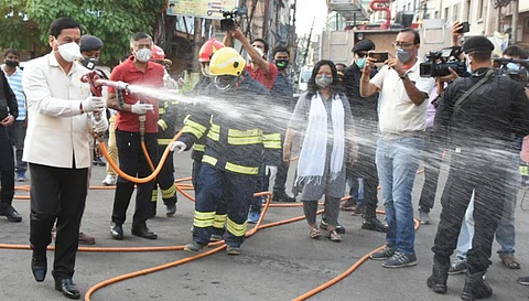 CM Sarbananda Sonowal leads sanitization programme to control the outbreak of COVID-19