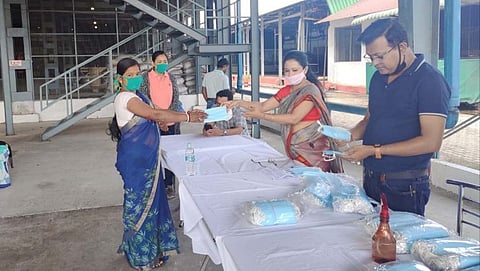 Udalguri district administration distributed triple layer masks among tea garden workers