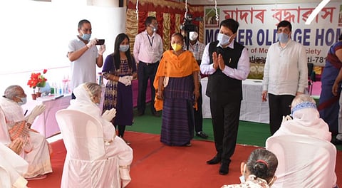 CM Sarbananda Sonowal visits Mothers Old Age Home and State Home for Women