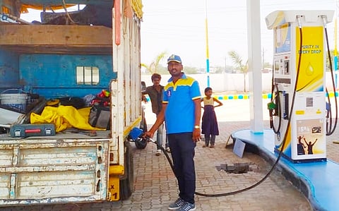 teacher work petrol pump