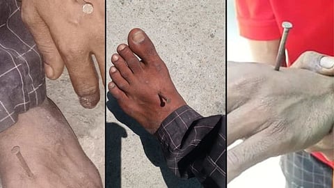 मास्क न घातल्यामुळे हातापायात ठोकले खिळे, पोलिसाचा निर्दयीपणा