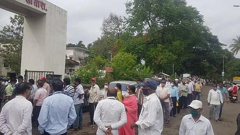 Queue for vaccination