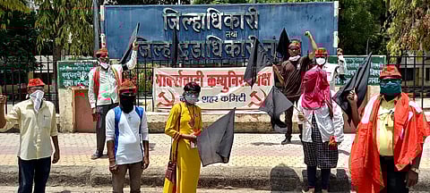 माकपच्या वतीन केंद्र सरकारचा निषेध