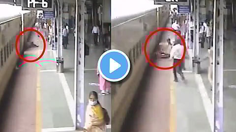 रेल्वे पोलिसाची चपळाई; धावत जाऊन वाचवले वृद्ध प्रवाशाचे प्राण