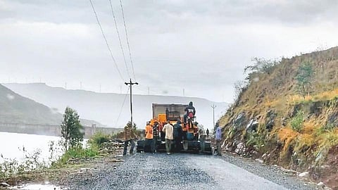 Rain Road Work
