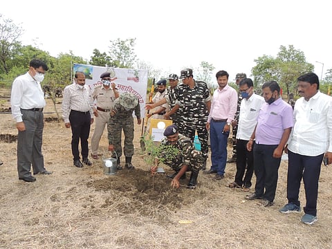 सीआरपीएफ कॅम्प मुदखेड वृक्षारोपन