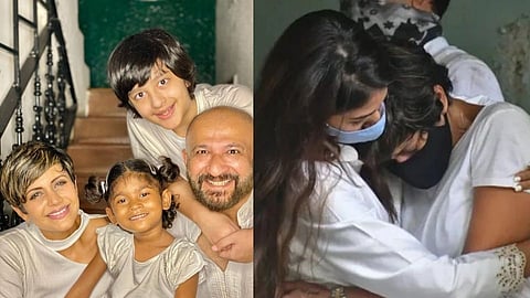 mandira bedi at husband raj kaushal last rites