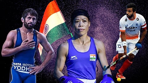 Bajrang Punia MC Mary Kom And Manpreet Singh