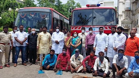 पूरग्रस्तांच्या मदतीसाठी सोलापूर अग्निशामक दल रवाना