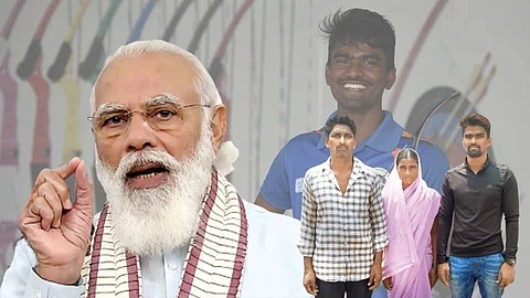 PM Narendra Modi And athletes pravin jadhav