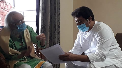 Babasaheb Purandare and Raj Thackeray