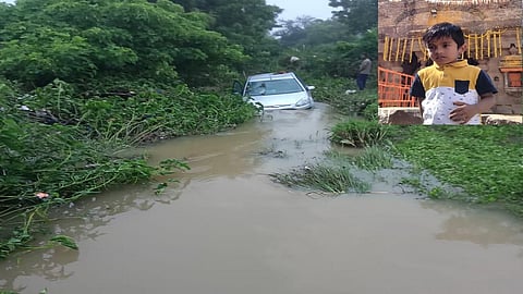 औंढा नागनाथ (जि.हिंगोली) तालुक्यात ओढ्याच्या पाण्यात आई व मुलगा वाहून गेले.