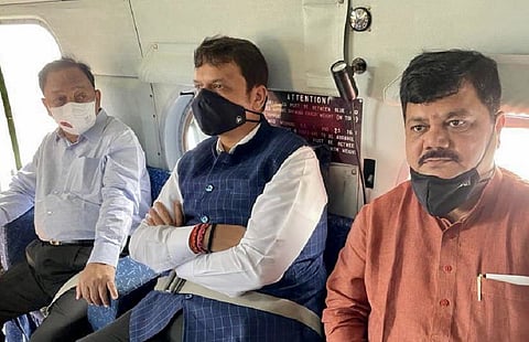 राणे-फडणवीसांचा कोकण दौरा; पूरग्रस्त भागाची पाहणी