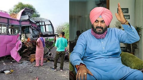 सिद्धूंच्या पदग्रहण कार्यक्रमासाठी जात होते; अपघातात 3 काँग्रेस नेत्यांचा मृत्यू