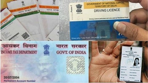 Aadhaar, Pan, Voter id, Driving License