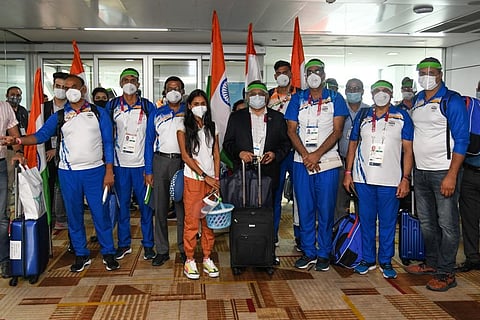Indian Athletics Team Returns Home