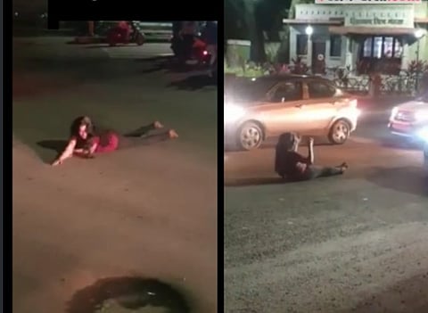 पुणे : टिळक रस्त्यावर मद्यधुंद तरुणीचा धिंगाणा