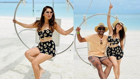 सोनाली कुलकर्णीची मालदीवमध्ये पतीसोबत धमाल