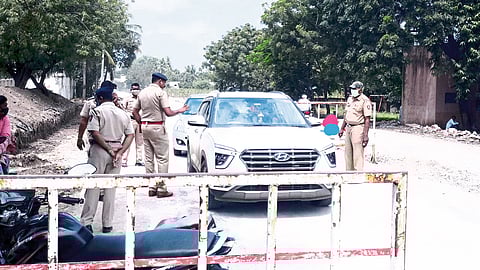 Police took action against a salesman harassing citizens on road at Shanishinganapur