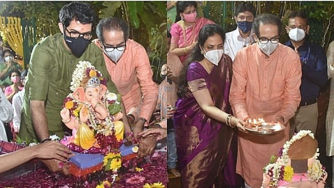 मुख्यमंत्र्यांच्या बाप्पांचं घरच्या घरी विसर्जन