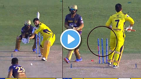 Video: खतरनाक स्पिन! धोनीचा वरूण चक्रवर्तीने उडवला त्रिफळा