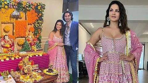 सनीच्या घरातील बाप्पाचं डेकोरेशन एकदा पाहाच!