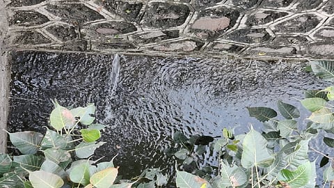 जायकवाडी (जि.औरंगाबाद) : खेर्डा प्रकल्पावरील सांडव्याची सुरू असलेली गळती.