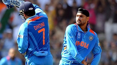 MS Dhoni And Harbhajan Singh