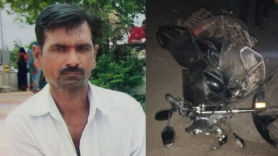 भरधाव जाणाऱ्या मोटारसायकलस्वाराने मजुरास उडविले