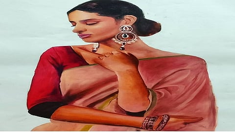 वाॅटर कलेच्या रंगसंगतीने चितारलेले काल्पनिक चित्र