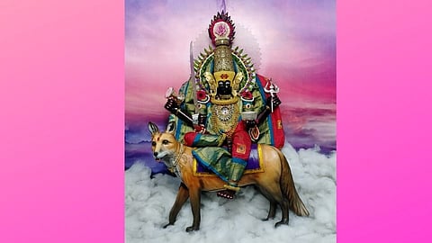 श्री अंबाबाईची चामुंडा मातृका रूपात सालंकृत पूजा