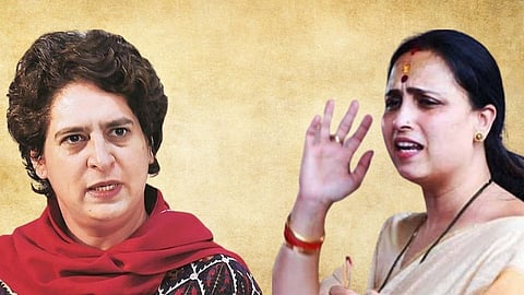 Chitra Wagh and Priyanka Gandhi