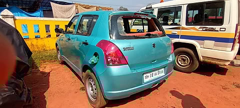 पेडणे : राज्य उत्पादन खात्याच्या पथकाची खासगी मोटार फोडली