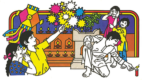 आली माझ्या घरी ही दिवाळी, सप्तरंगांत न्हाऊन आली...