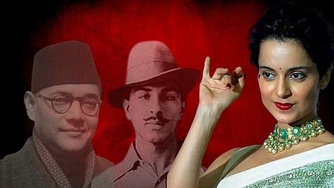 कंगना पुन्हा बरळली; स्वातंत्र्य, भीक आणि नेताजी बोस-भगतसिंगांबद्दल म्हणाली...