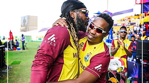 Chris Gayle and Dwayne Bravo