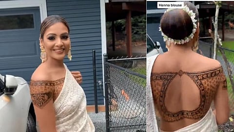फॅशनच्या नावावर काहीही?  विना ब्लाऊज महिलेने नेसली साडी, भडकले नेटकरी