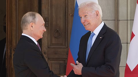 Joe Biden with Vladimir Putin