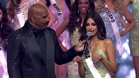 Steve Harvey and Harnaaz Sandhu