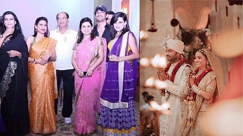 Sushant Singh Rajput with his father and sisters, Ankita Lokhande and her husband Vicky Jain