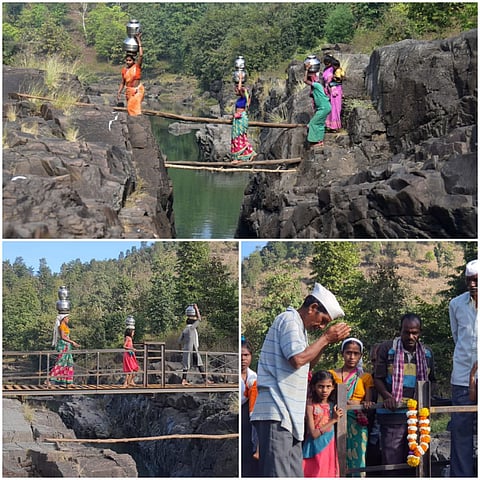 महिला सागाच्या बल्ली वरून प्रवास करण्याची बातमी 'सकाळ'मध्ये प्रसिद्ध होताच प्रशासनाने वल्ल्या काढून घेतल्या. परतही बातमी प्रसिद्ध झाल्याने प्रशासनाने तिथे लोखंडी पूल उभारला आहे.