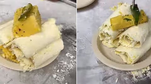 Dhokla Khandvi Icecream Roll