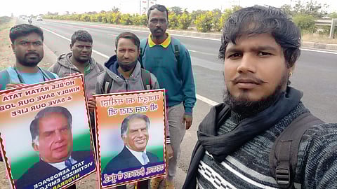 हैदराबाद व सोलापूरचे  पाच तरूण निघाले रतन 
टाटांकडे...