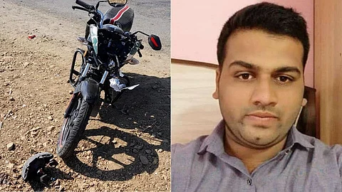 Death by crushing a motorcycle in an accident