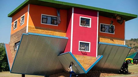 south african town has upside down house tourists get confused