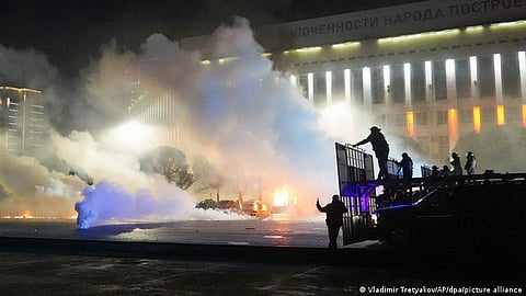 Kazakhstan Emergency Fuel Price Hike Protest