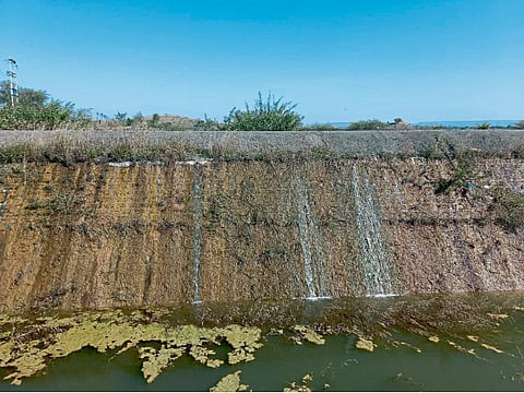 protective wall of Ner Lake 54 km long canals dilapidated