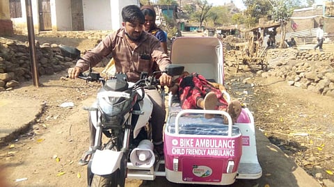 Chandpur pregnant mother admitted hospital by bike ambulance