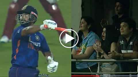 Rishabh Pant one handed Sixer