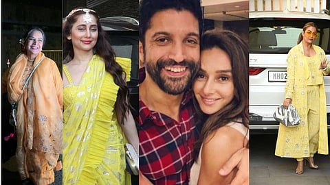 Shabana Azmi, Anushka Dandekar, Amruta Arora spotted for Farhan-Shibani Haldi Ceremony